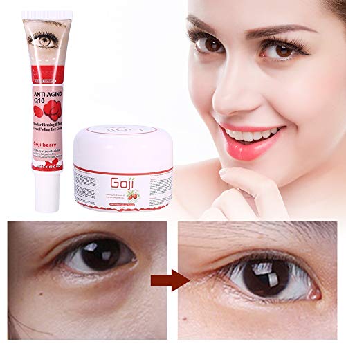 Goji Cream - Goji Berry Anti-Age Crema Facial Hidratante + Círculo Oscuro Eliminación de Arrugas Crema de Ojos, Hidratante Hidratante Belleza Crema, Cosméticos