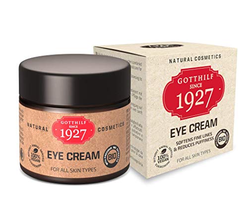 Gotthilf 1927 Eye Cream | Cosmética 100% Natural | Crema Para los Ojos | Fuente de Ácido Hialurónico Natural | Aceite de Semilla de Brócoli | Hidratación| Antienvejecimiento |25ml |Hecho en Alemania