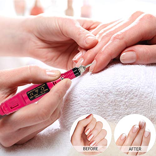 Grandma Shark Máquina de uñas eléctrica profesional, juego de manicura (15000 RPM) Rose Red