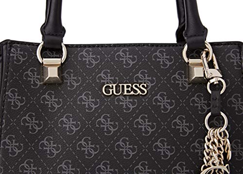 Guess CAMY Small Girlfriend Satchel, Bolsos para mujer, Coal Multi, One Size