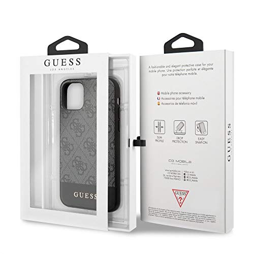 Guess Glitter 4G Stripe Collection - Funda para iPhone 11 Pro MAX, Color Gris