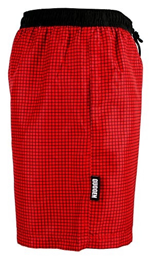 GUGGEN Banador de Natacion para Hombre Traje de Bano Color Roja M