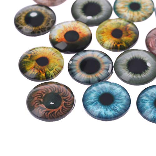 Gwxevce 20Pcs Glass Doll Eyes Animal DIY Craft Eyeballs para Dinosaurios Ojos Accesorios Fabricación de Joyas Hecho a Mano 8mm / 12mm / 18mm Entrega aleatoria