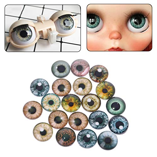 Gwxevce 20Pcs Glass Doll Eyes Animal DIY Craft Eyeballs para Dinosaurios Ojos Accesorios Fabricación de Joyas Hecho a Mano 8mm / 12mm / 18mm Entrega aleatoria