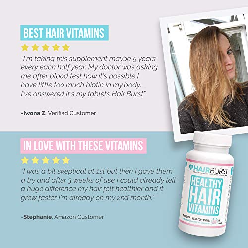 Hairburst ™ Vitaminas para el crecimiento del cabello - Un suministro de un mes - 60 cápsulas - Crecimiento más rápido del cabello y garantía de devolución de dinero!