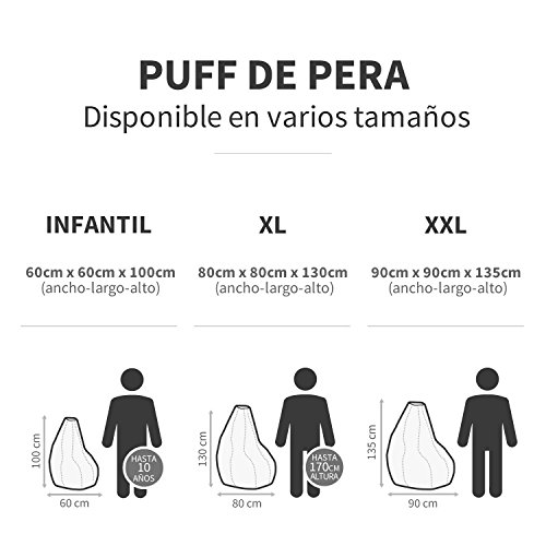 HAPPERS Puff Pera Polipiel Indoor Granate XL