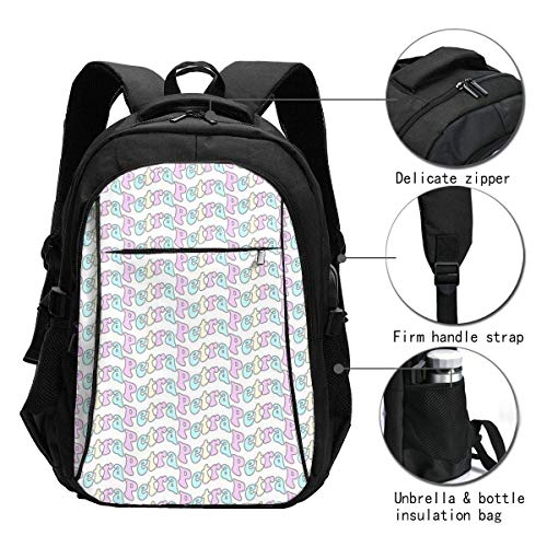 Hdadwy Impresión 3D Petra (Personalizada) con Mochila USB, Mochila Escolar, Bolsa de Viaje, Bolsa de montañismo