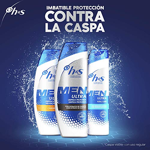 Head & Shoulders Men Ultra Limpieza Profunda Champú Anticaspa  - 2 Recipientes de 300 ml - Total: 600 ml