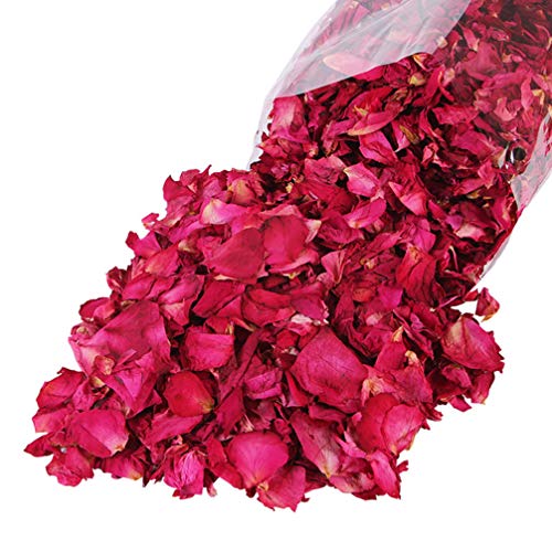 Healifty - Pétalos de rosa secos de pétalos de flores naturales para el baño, color rosa