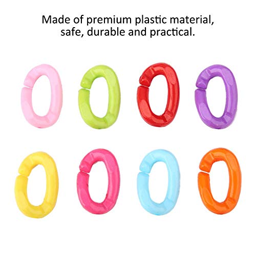 HEEPDD 100 Unids Plástico Pájaro C Clips Ganchos Cadena Enlaces Arco Iris Soporte de Loro Juguetes de Cadena para Pequeñas Mascotas Aves Loro Cacatúas Cockatiels Conure Guacamayos Color de la Mezcla