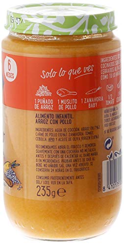 Hero Baby - Arroz Con Pollo Tierno 235 gr - Pack de 6 (Total 1410 gr)