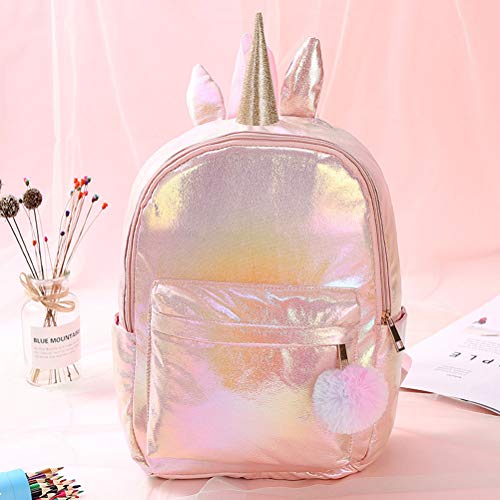 Hihey Hologramm - Mochila de Piel sintética con Lentejuelas para Mujer Polvo sinónico.