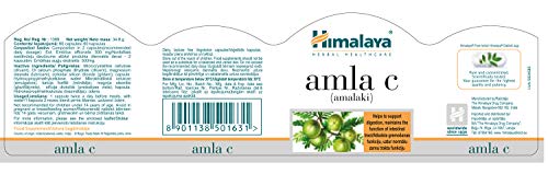 Himalaya Amla C (Amalaki) - Fuente natural más rica de vitamina C - Antioxidante potente - 250 mg, 60 bio cápsulas vegetarianas (desde 1930)