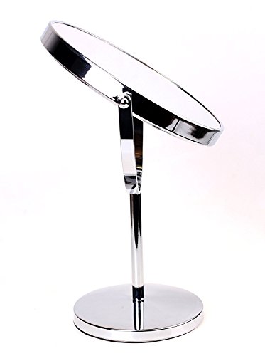 HIMRY Espejo de Baño 8" Aumento 5X para Afeitar y Maquillar, Espejo de Mesa Cosmética Espejo, con Doble Cara： 1x y 10x Ampliación, Rotación 360 Grados, 8 Pulgadas, 20cm, Plateado, KXD3108-5x