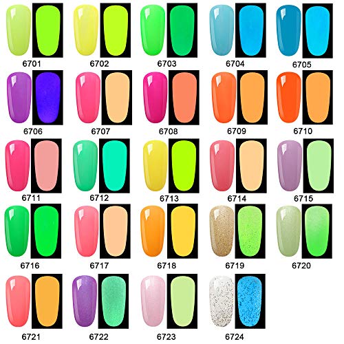 HNM Esmaltes Semipermanentes de Uñas en Gel UV LED, Esmaltes de Uñas Fluorescente para Manicura YG6713