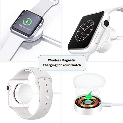 Hoidoly iWatch Cargador, 2 en 1 iWatch Cable para Apple Watch Series 5/4/3/2/1, Cable de Carga portátil para i Phone se/11/11 Pro MAX/X/XR/XS/6/7 /8 / i Pad Air/i Pad Mini…