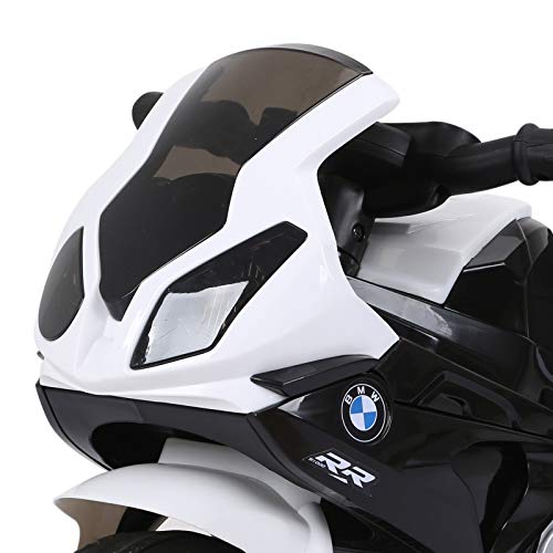 HOMCOM Compatible para Electric Motobicicleta para Niños 18-36 Meses con Faros Música Batería de 6V Negro BMW S1000RR