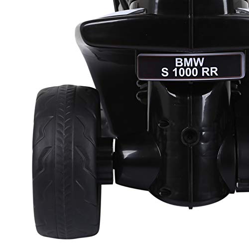 HOMCOM Compatible para Electric Motobicicleta para Niños 18-36 Meses con Faros Música Batería de 6V Negro BMW S1000RR