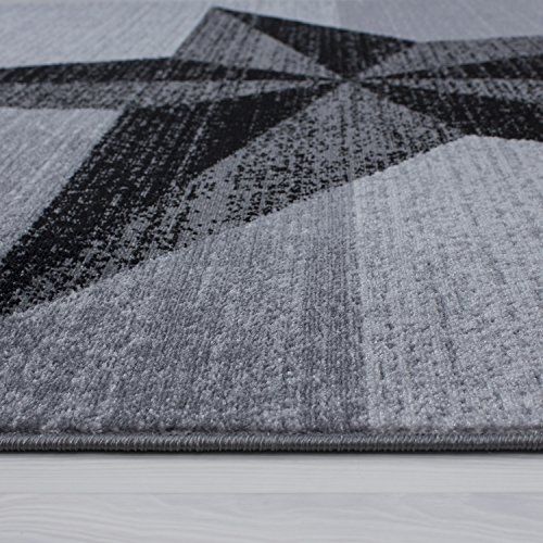 HomebyHome Alfombra Moderna Forrada de Estrellas Negro Gris Moteado Blanco Sala de Estar Habitación Juvenil Guardería, tamaño:80x150 cm