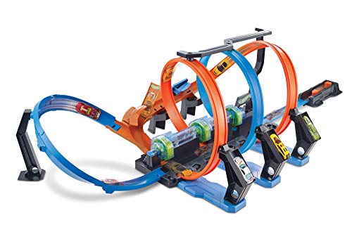 Hot Wheels Triple Looping, pista de coches de juguete (Mattel FTB65)