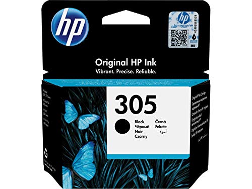 HP 305 3YM61AE, Cartucho Original de Tinta Negro, Compatible con impresoras de inyección de Tinta HP DeskJet Serie 2700, 4100, Envy Serie 6020, 6030, 6420, 6430