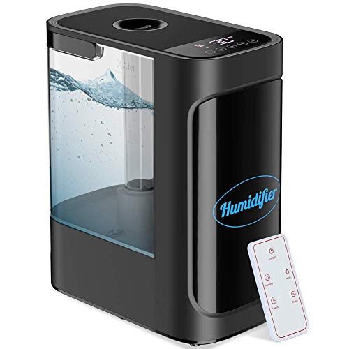 Humidificador de Aire Ultrasónico 4.5L,Humidificador Vapor Frío,con 3 Humedades Ajustables,Temporizador,Función de Aromaterapia,Monitor de Humedad,Control Remoto,Boquilla 360º Girable, para Bebé,Hogar