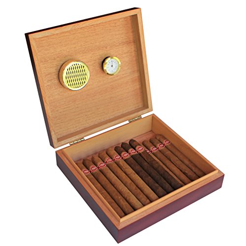 Humidor de Cedro Español de Acabado de Cerezo con Sellado Magnético