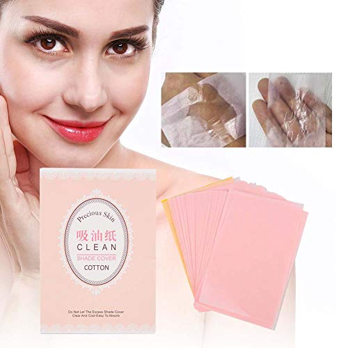 HURRISE Papel de Control de Aceite refrescante Facial,Papel secante de Pulpa de Madera Natural, reducción de Aceite Facial, manteniendo la Piel Seca,Set de Papel secante de Maquillaje 100 unids