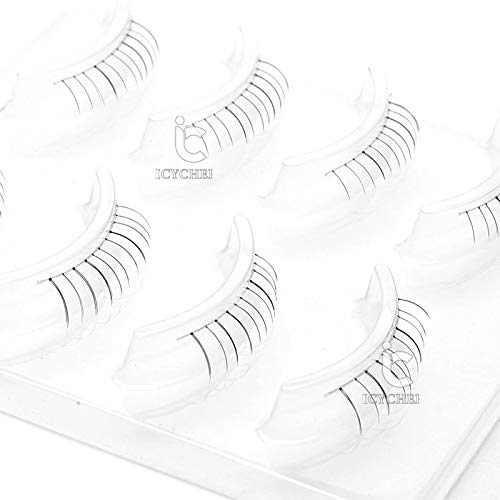 ICYCHEER - Pestañas de extensión de pestañas postizas de aspecto natural japonés bajo la parte inferior de los ojos, 4 pares/caja, juego de extensión de pestañas