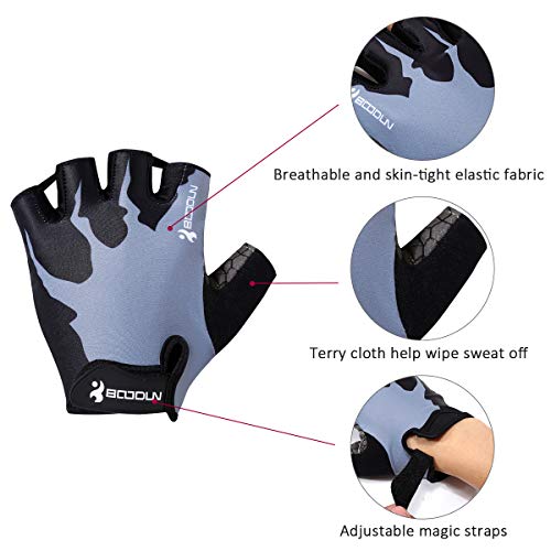 IKuaFly Guantes Ciclismo MTB, Guantes Bici Verano Respirable Reflectante Gel Almohadilla para Hombre (Negro, XL)