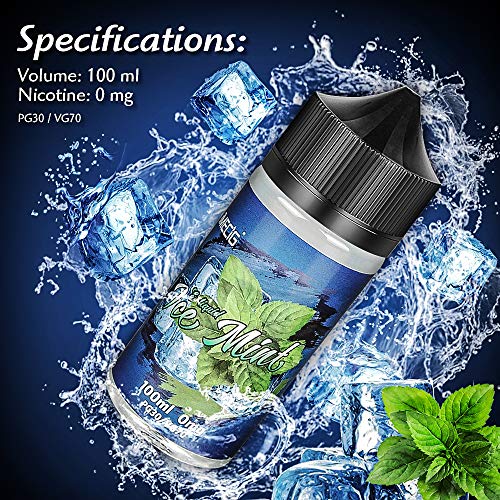 IMECIG Vaper Liquido E Liquido Vaper Jugo E Jugoso Sabor Imentol de hielo Menta Helada Ecig Vape Juice 70/30 E Liquid cigarrillos E cigarrillos electrónicos Box Mod Kits de inicio 100ml Sin Nicotina