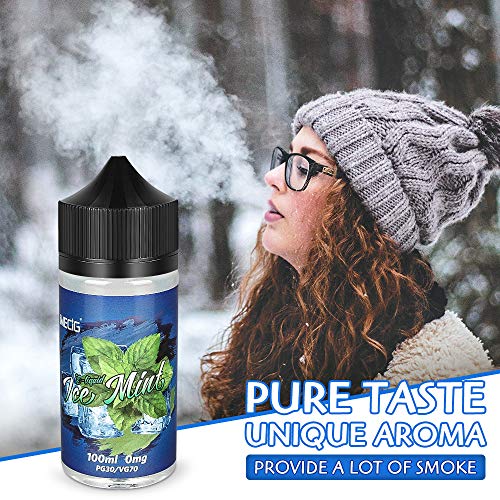 IMECIG Vaper Liquido E Liquido Vaper Jugo E Jugoso Sabor Imentol de hielo Menta Helada Ecig Vape Juice 70/30 E Liquid cigarrillos E cigarrillos electrónicos Box Mod Kits de inicio 100ml Sin Nicotina