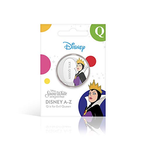 IMPACTO COLECCIONABLES Disney Colección de Monedas / Medallas A-Z - Q de Evil Queen Reina Malvada en baño de Plata .999 y Coloreada a 4 Colores presentado en Pack Coleccionista