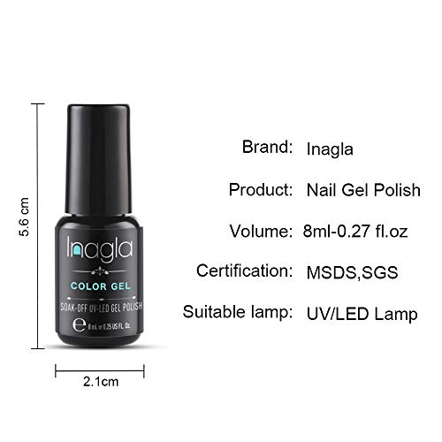 Inagla 3 en 1 Esmaltes en Gel UV LED, One Step Esmaltes Semipermanentes 8ml YBJ YBJ6040