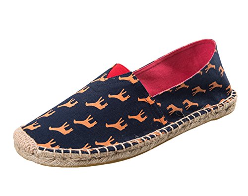 Insun Alpargatas Unisex Adulto Ocasionales Antideslizante Loafer Lona Vamp Artesanal Suela Cuerda de Yute Azul 5 41 EU