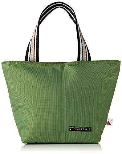 IRIS Tote Bolsa Porta Alimentos, Tela, Verde, 33x14x23 cm