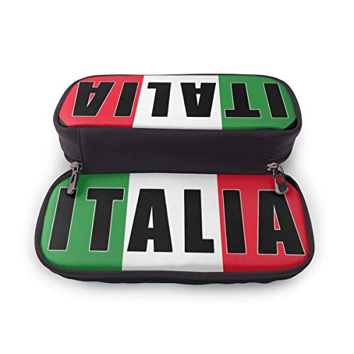 Italia Italia Italia Italia Bandera Italiana Bolsa de Almacenamiento Organizador cosméticos Bolsa de Viaje, PU, Negro, Talla única