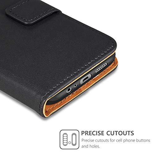 ivencase Funda Xiaomi Redmi Note 8 + Protector de Pantalla, Xiaomi Redmi Note 8 Libro Caso Cubierta la Tapa magnética Protector de Billetera Cuero de la PU Carcasa para Xiaomi Redmi Note 8 - Negro