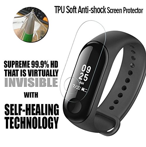 ivoler [6 Unidades] Protector de Pantalla para Xiaomi Mi Band 3, [Cobertura Completa] [líquida Instalar] [Sin Burbujas] HD Transparente TPU Suave láminas Protectora