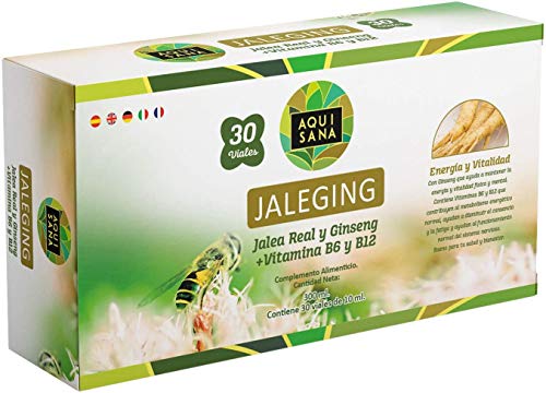 Jaleging Aquisana con Propóleo | Ginseng Rojo | Vitamina B6 y Vitamina B12 | Más Energía y Refuerza- Alergenos: fructosa