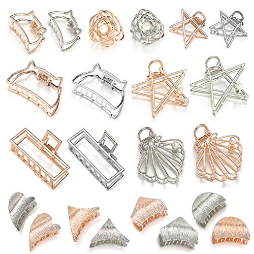 J&E, 22pcs Pinzas de Pelo, Hebillas del Pelo, Clips de Garra de Metal Accesorios Para Recoger el Pelo