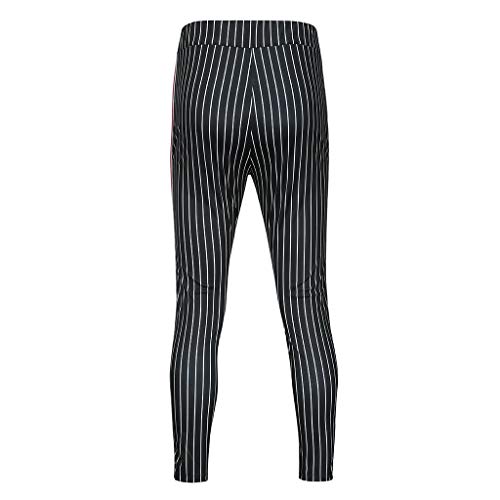 JiaMeng Casuales Pantalones para Hombre Joggers Patchwork a Rayas Pantalones de chándal con cordón Ocasionales Pantalones Largos con Bolsillos y Cintura con cordón