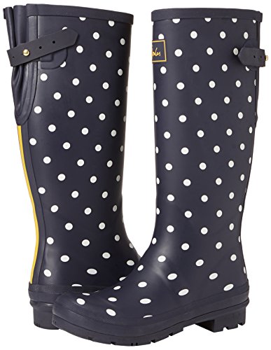 Joules Wellyprint, Botas de Agua para Mujer, Azul French Navy Spot Fnavspt, 38 EU