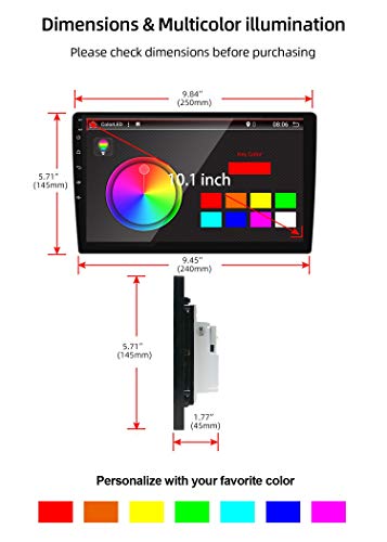 JOYX 10.1 Pulgada | Android 10.0 Doble DIN Autoradio Estéreo Universal Coche Navegación | Cámara Trasera Gratis | 2G+32G | Soporte Dab Volante Bluetooth GPS WiFi 4G 1080P Video Mirror Link Carplay