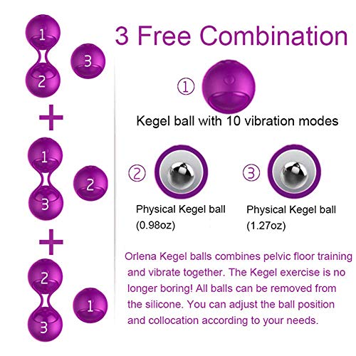 Juego de 2 pesas de ejercicios de Kegel Balls Bola Ben Wa - Kit de ejercicio para el suelo pélvico recomendado por el médico - Ajuste y fortalecimiento del suelo pélvico Control de la vejiga