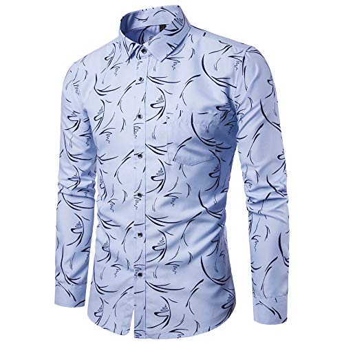 JUTOO 2019 Nuevo patrón de los Hombres de Moda de Solapa de impresión de Manga Larga Camisa