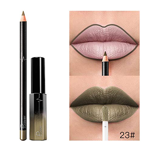 JUTOO 36 color lip lip set delineador de labiosLong Last Lápiz labial Impermeable Mate Líquido Brillante Perfilador de labios Perfilador de cosméticos Set