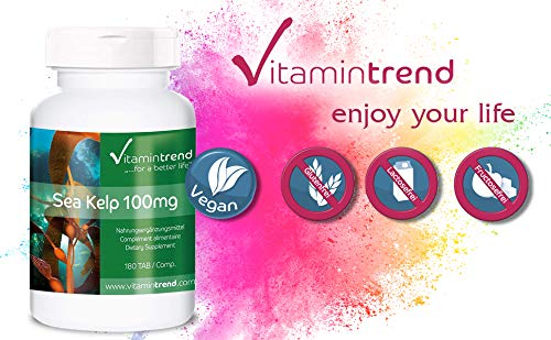 Kelp 100mg – Fucus vesiculosus – Vegano – Suplemento de yodo natural – 180 comprimidos