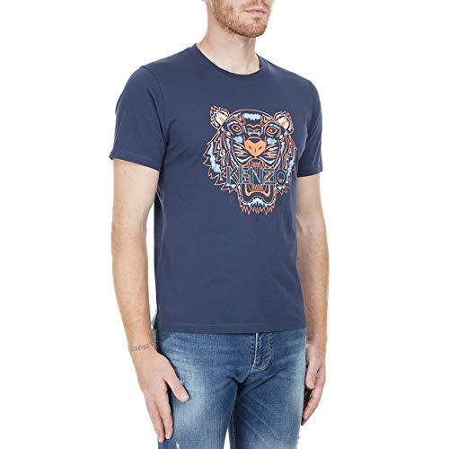 Kenzo Hombre Camiseta Tiger BLU M