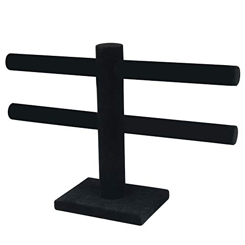 KingbeefLIU Terciopelo Oreja Stud Pendientes Collar Soporte De Exhibición De La Joyería Almacenamiento Rack Organizador Ahorro De Espacio Limpieza Y Cosméticos Caja De Almacenamiento De Luz Negro